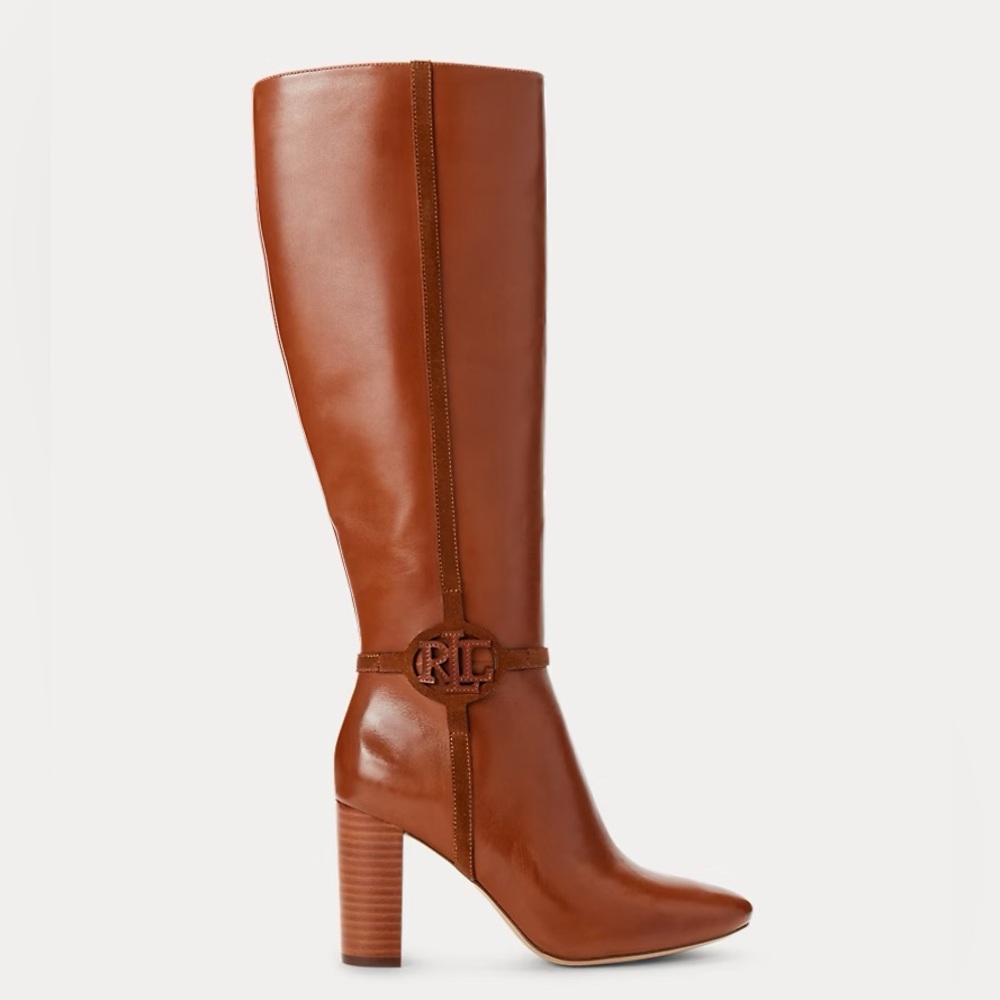 Ralph Lauren Marion Burnished Leather Boots